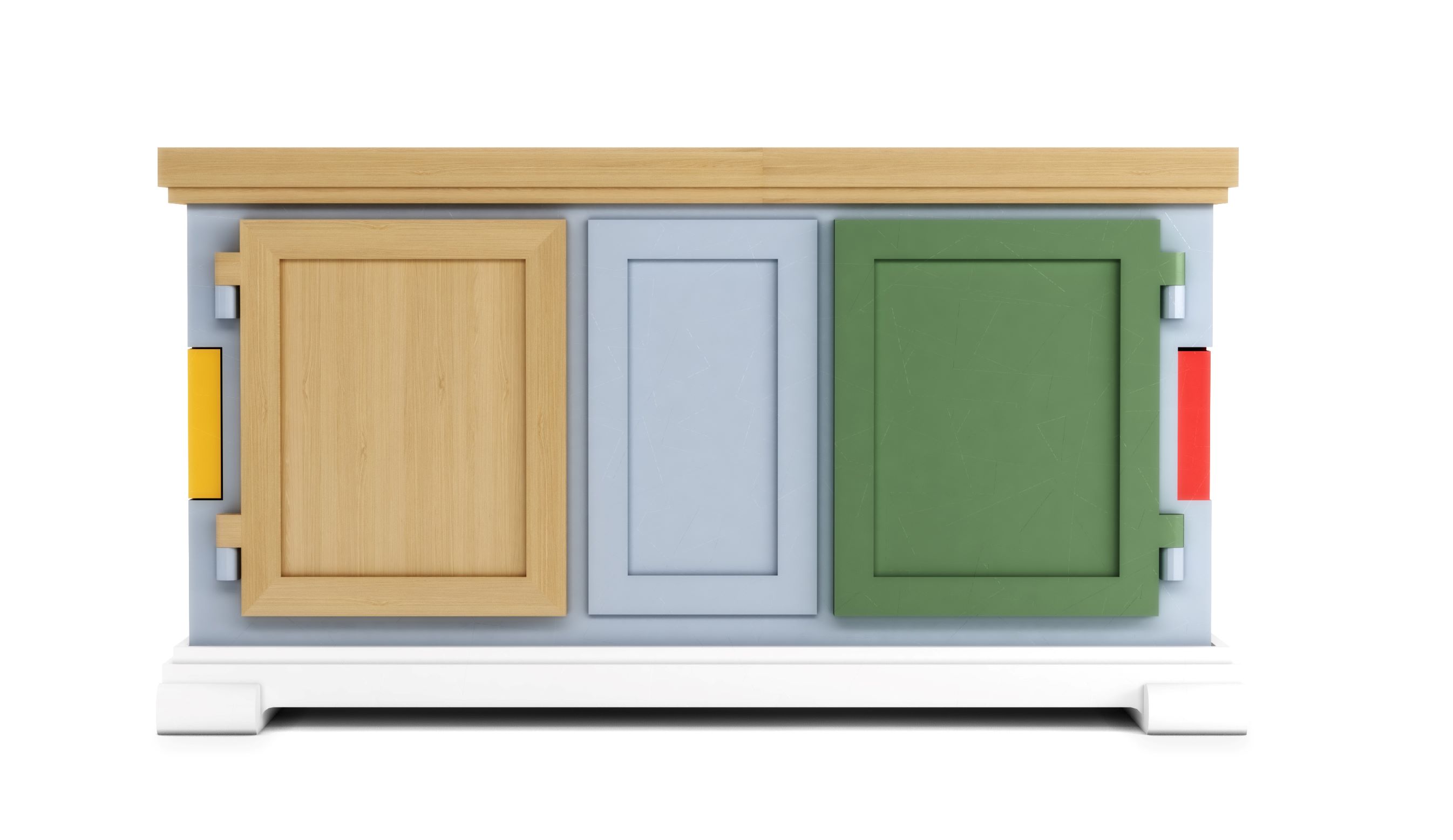 为 Moooi 设计的 Paper Patchwork Buffet，完美结合木头与纸浆两种异材质的创作。