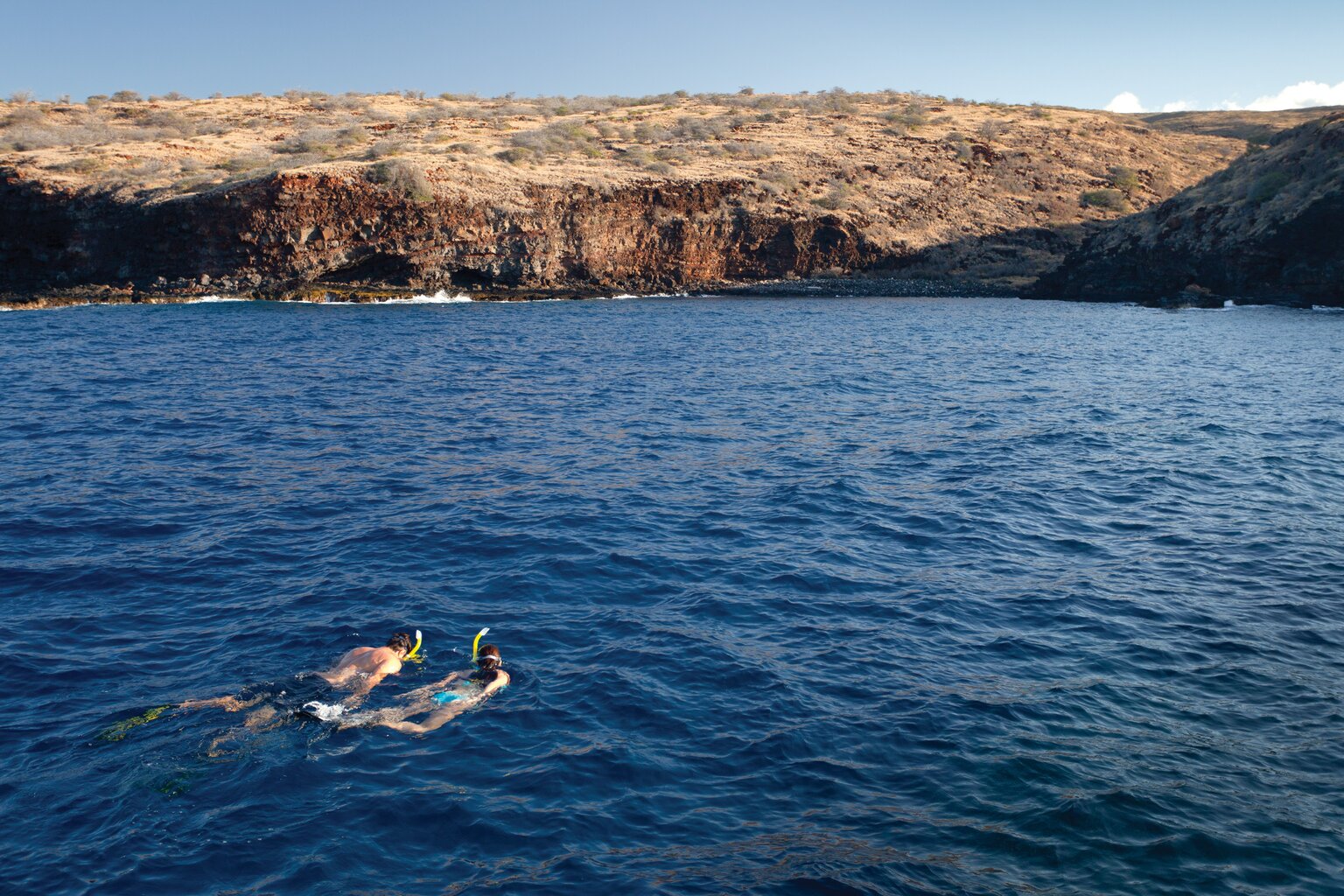 拥有清澈海水和丰富生态的拉奈岛，是夏威夷著名的浮潜目的地。