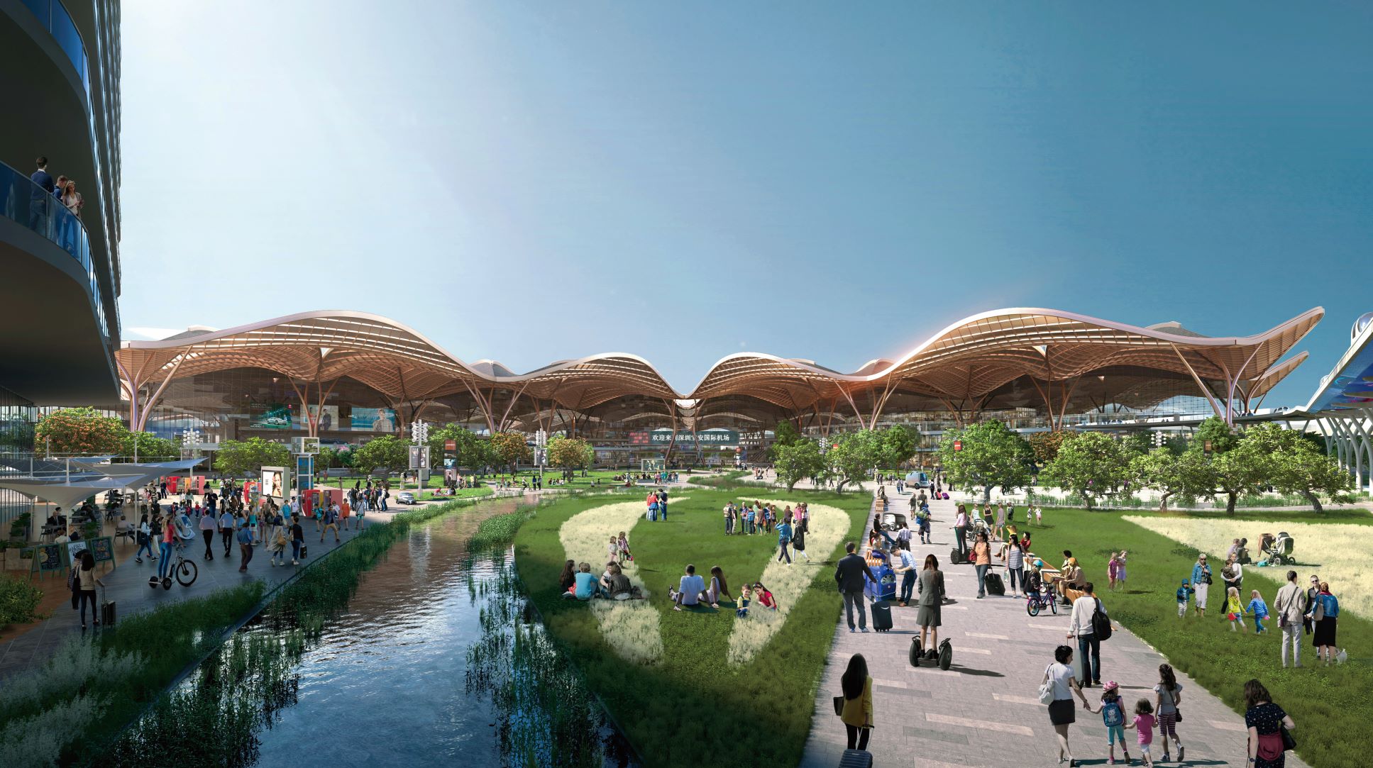 FUTURE TRANSPORTATIONC:  SHENZHEN AIRPORT EAST INTEGRATED TRANSPORT HUB 未来转运站 - 以红树林为设计灵感