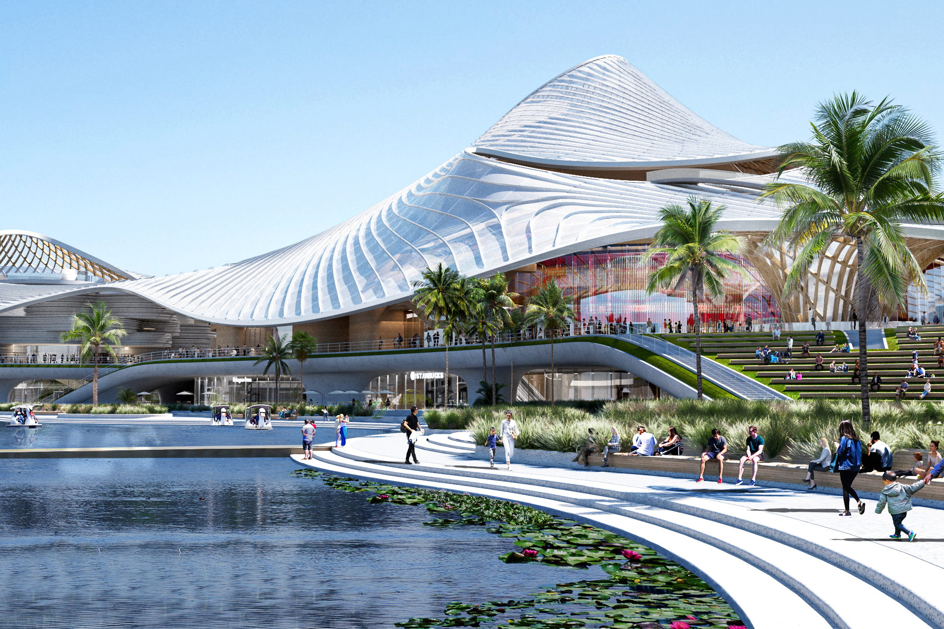 从露天绿化露台到室内垂直绿化设计，南海艺术中心以多层次绿色景观拥抱自然。