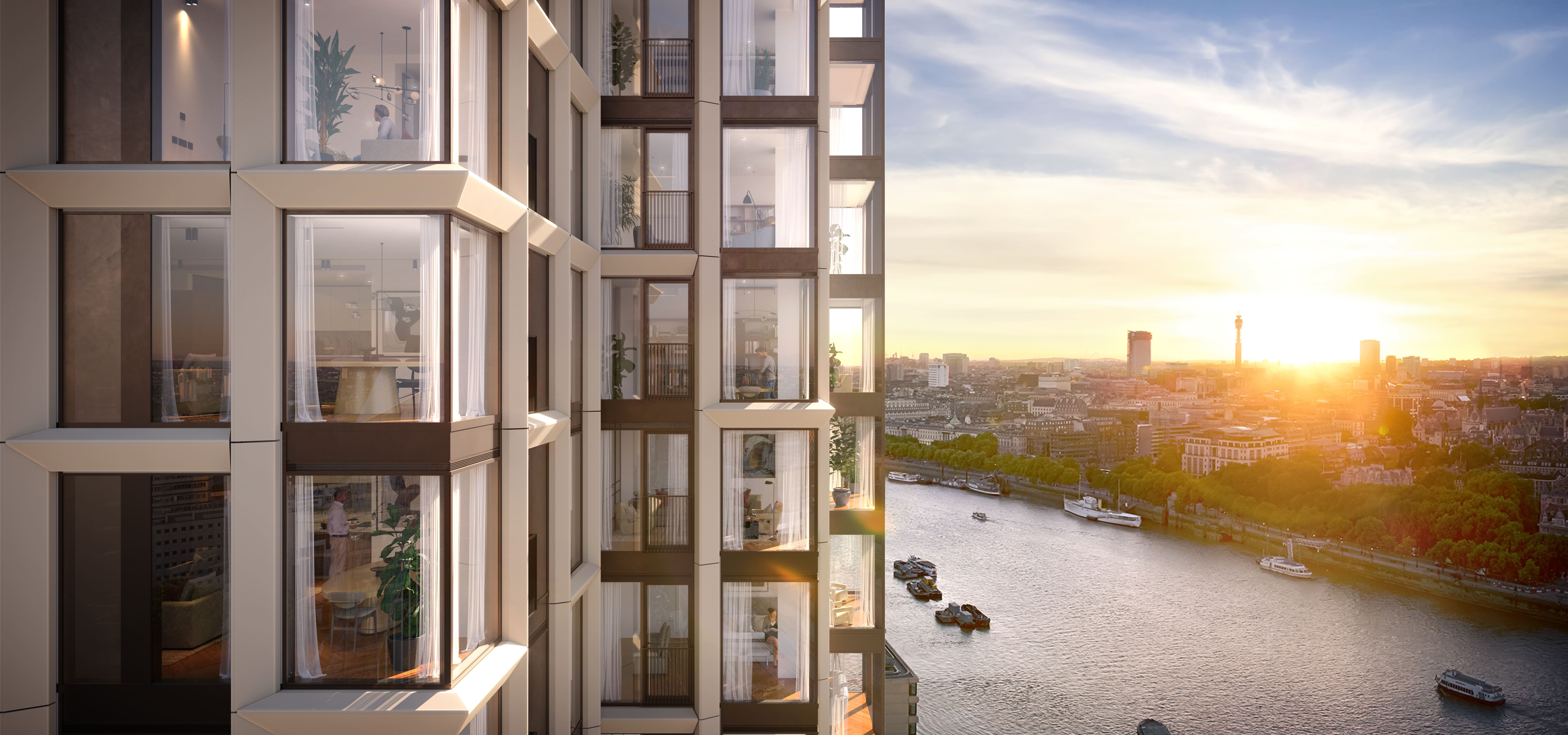 Opus 體現都市奢華永續生活的全新理念，肩負 Bankside Yards 重塑倫敦泰晤士河南岸的先鋒使命。（ © Native Land ）