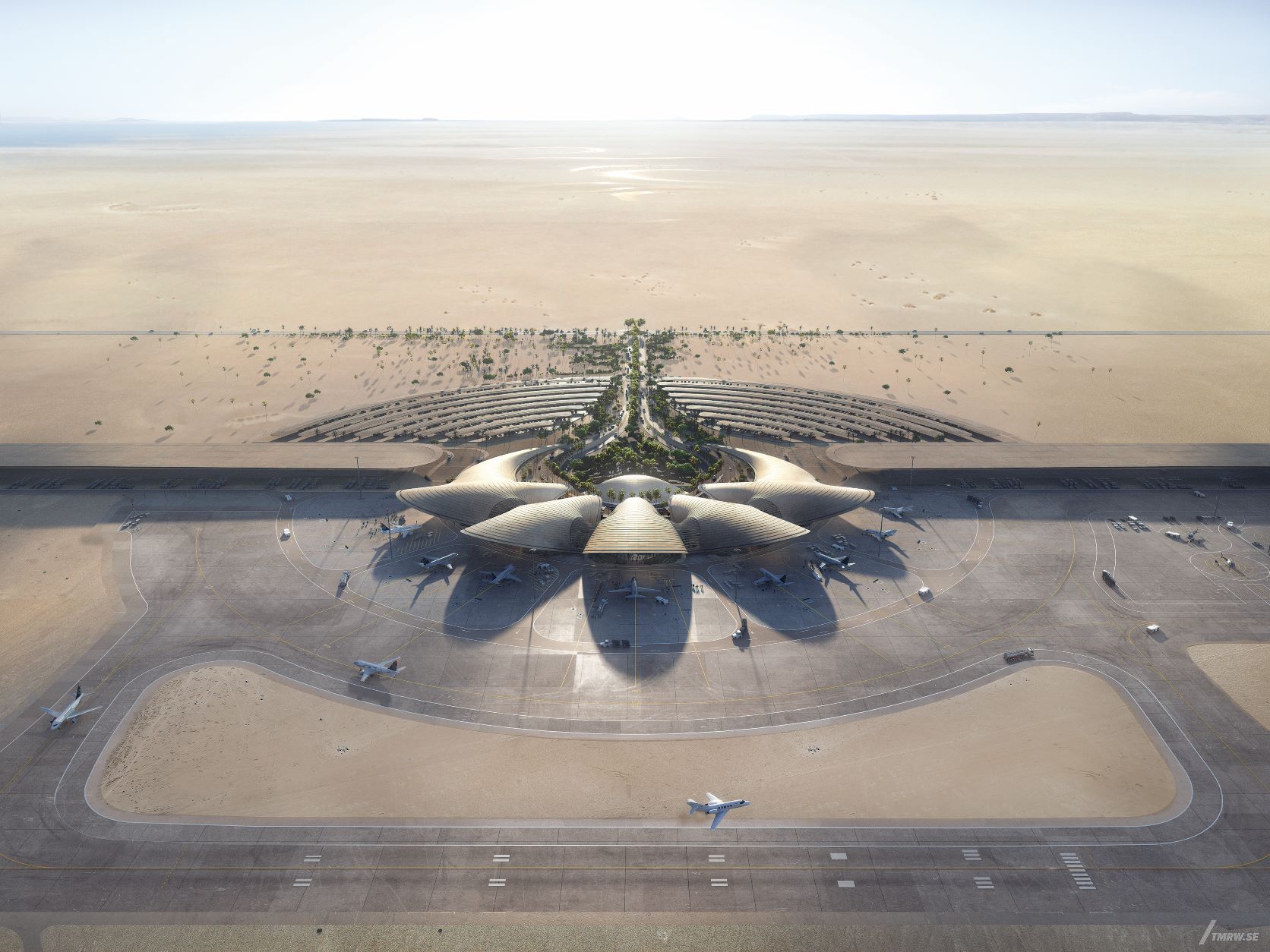 FUTURE TRANSPORTATIONC:  RED SEA AIRPORT 未来转运站 - 漠地未来主义机场