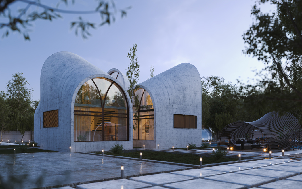 GRAYSCALE IDEAS: ARC HOUSE 灰阶极简美学 - 融合传统文化的弧形豪宅