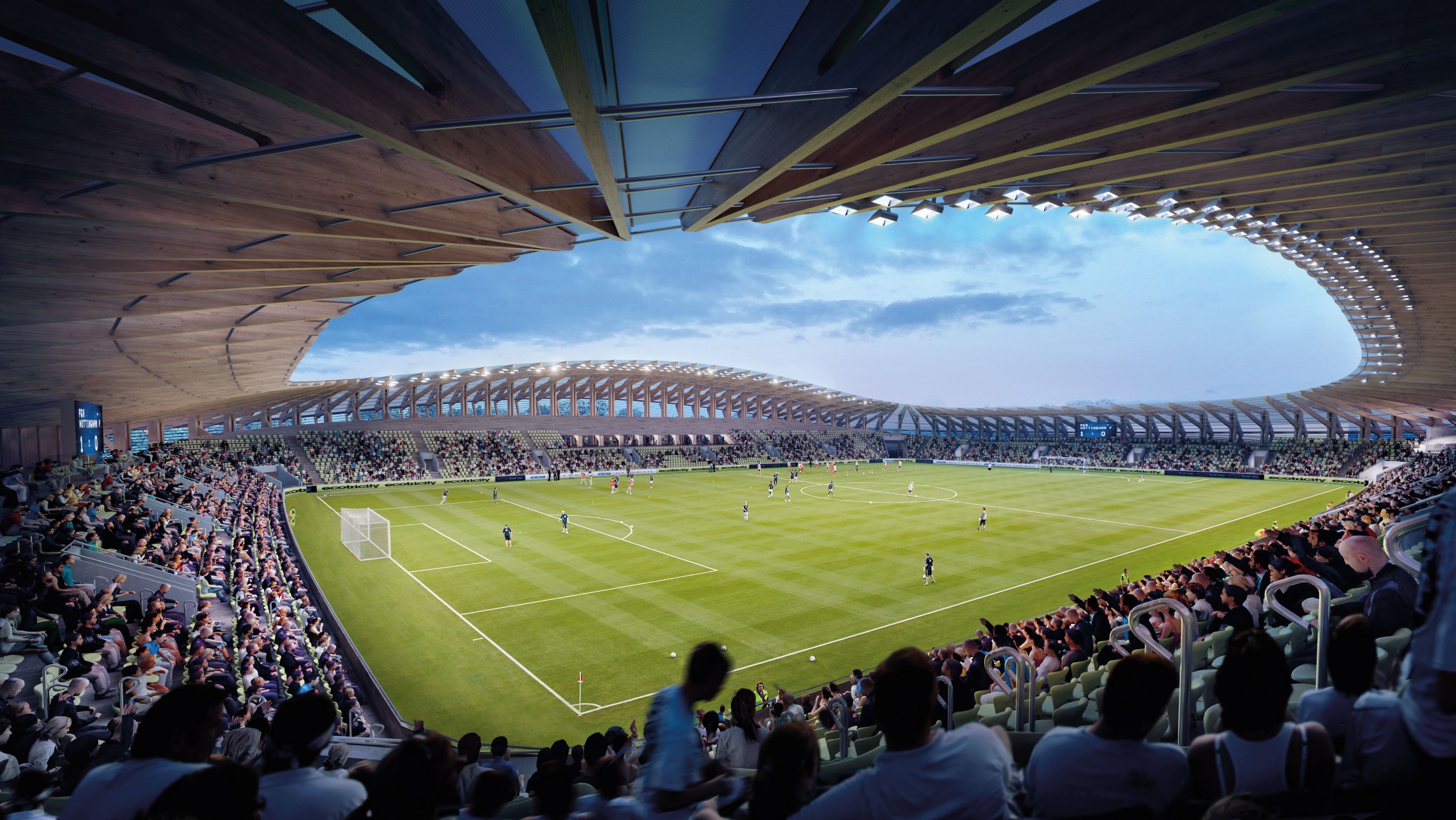 可容纳五千人入座的 Forest Green Rovers Stadium，预留有座位席扩建空间，未来可依需求扩充至一万个座位。